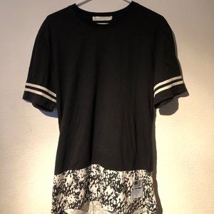 Black Long Shirt with Design | REASON